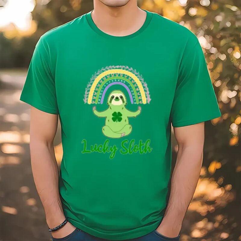 St Patricks Day Lucky Sloth Spirit Animal T Shirt