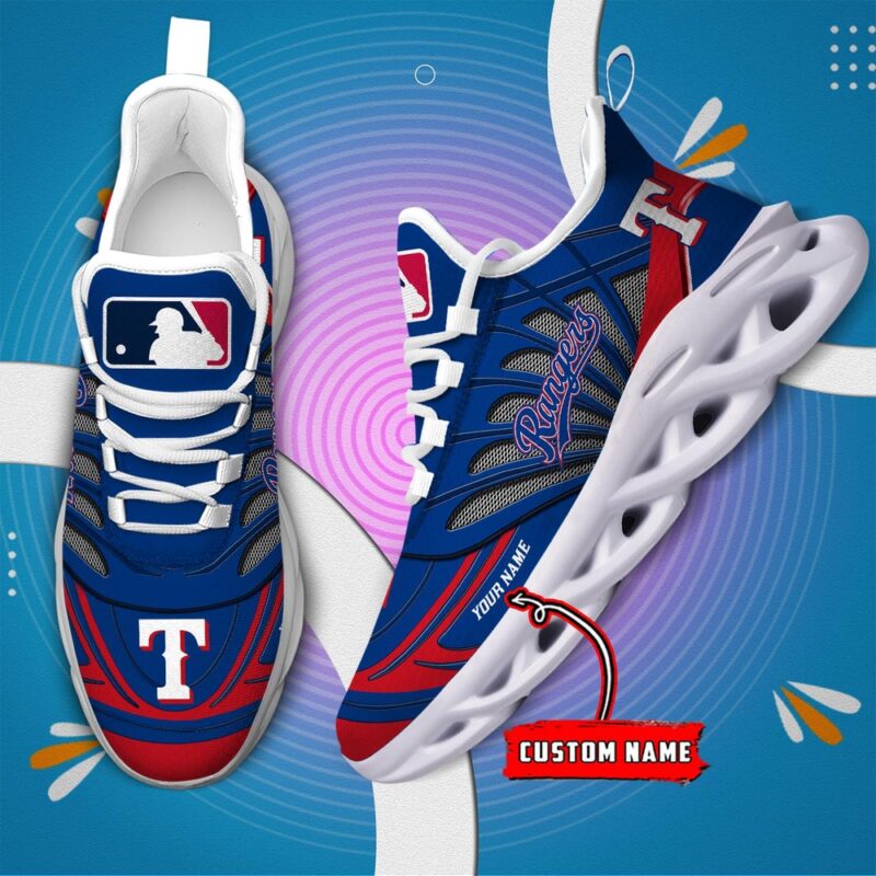 Texas Rangers Max Soul Shoes Personalized Baseball Shoes
