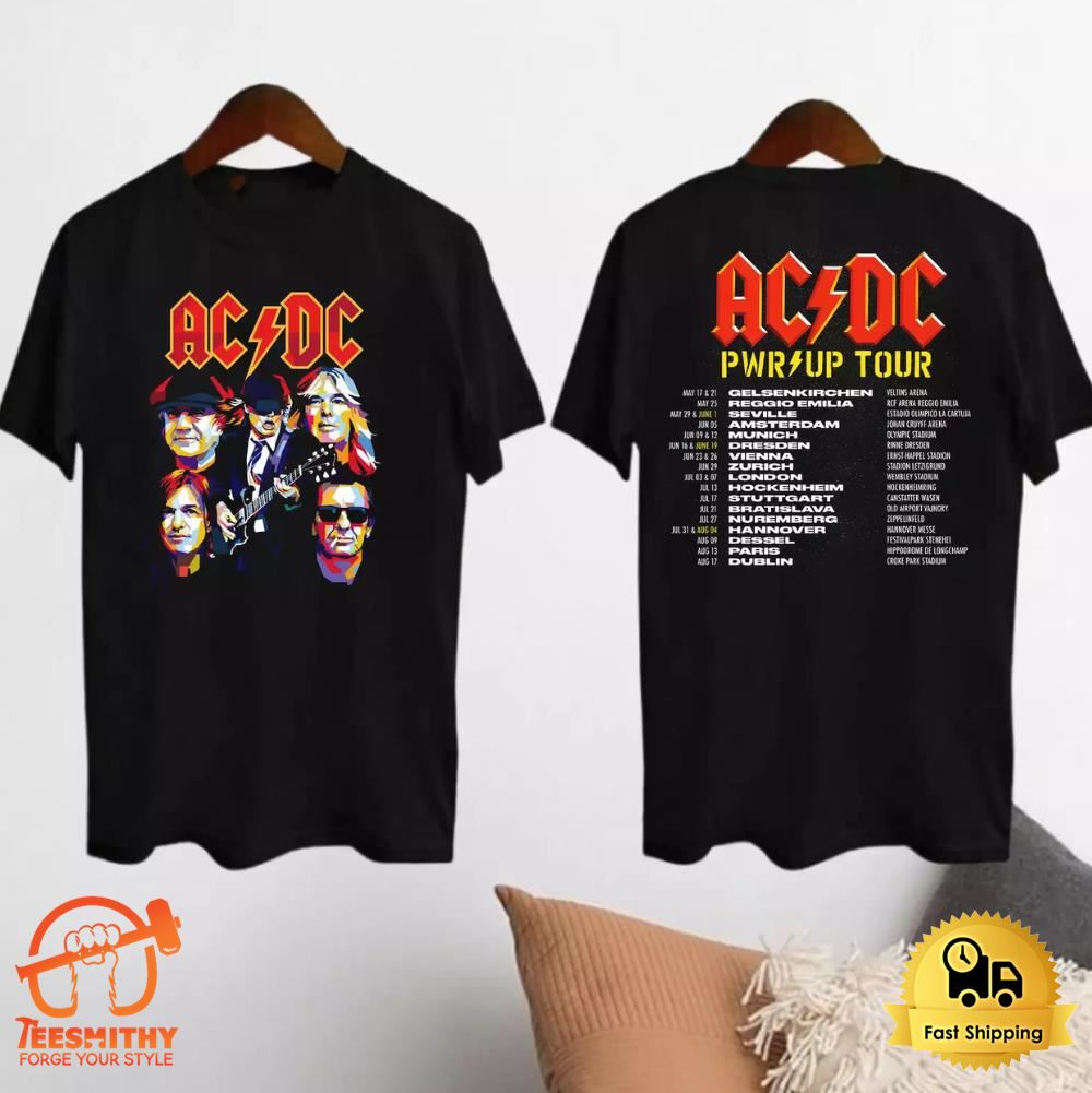 ACDC Band 90s Vintage ACDC Pwr Up World Tour 2024 Shirt