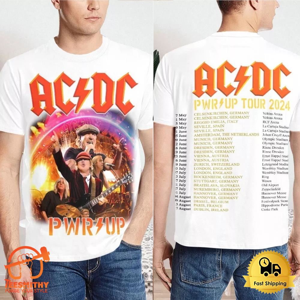 ACDC PWR UP Tour 2024 Unisex T-Shirt Current Tour 2024 Dates