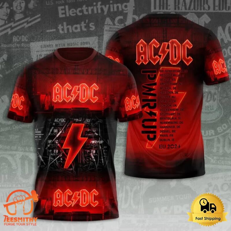 ACDC Pwr Up World Tour 2024 ACDC Rock Band T-Shirt