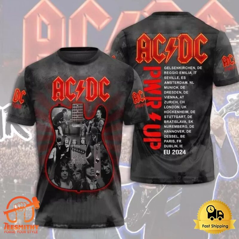 ACDC Pwr Up World Tour 2024 Shirts Metal Rock Band T-Shirt For Men Womens