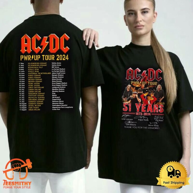 ACDC Rock Tour 2024 Pwr up World Tour T-shirt