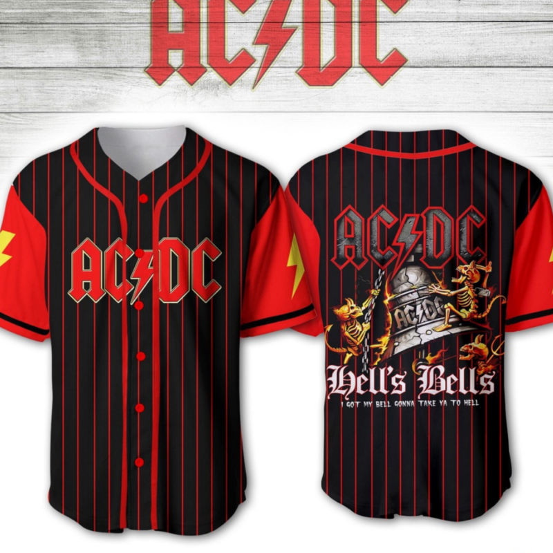 ACDC World Tour Acdc Pwr Up Tour 2024 Jersey Hells Bells Baseball Jerseys