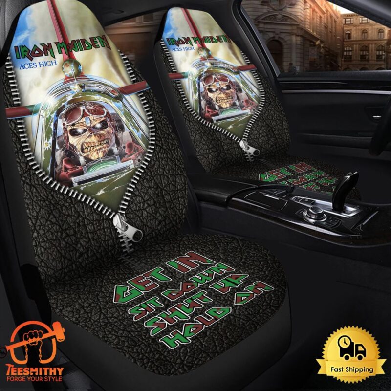Iron Maiden Aces High Hold on Car Seat Covers Universal