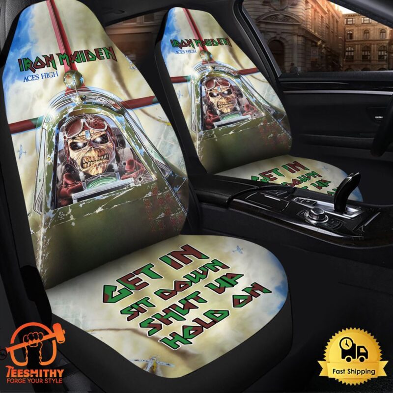 Iron Maiden Aces High Hold on Car Seat Covers Universal Fit