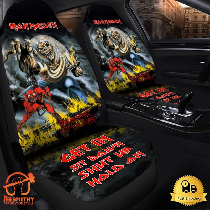 Iron Maiden Beast Hold on Car Seat Covers Universal Fit
