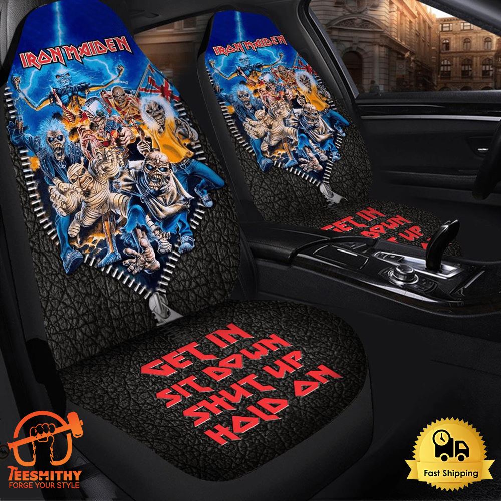 Iron Maiden Car Seat Covers With Leather Pattern Universal Fit