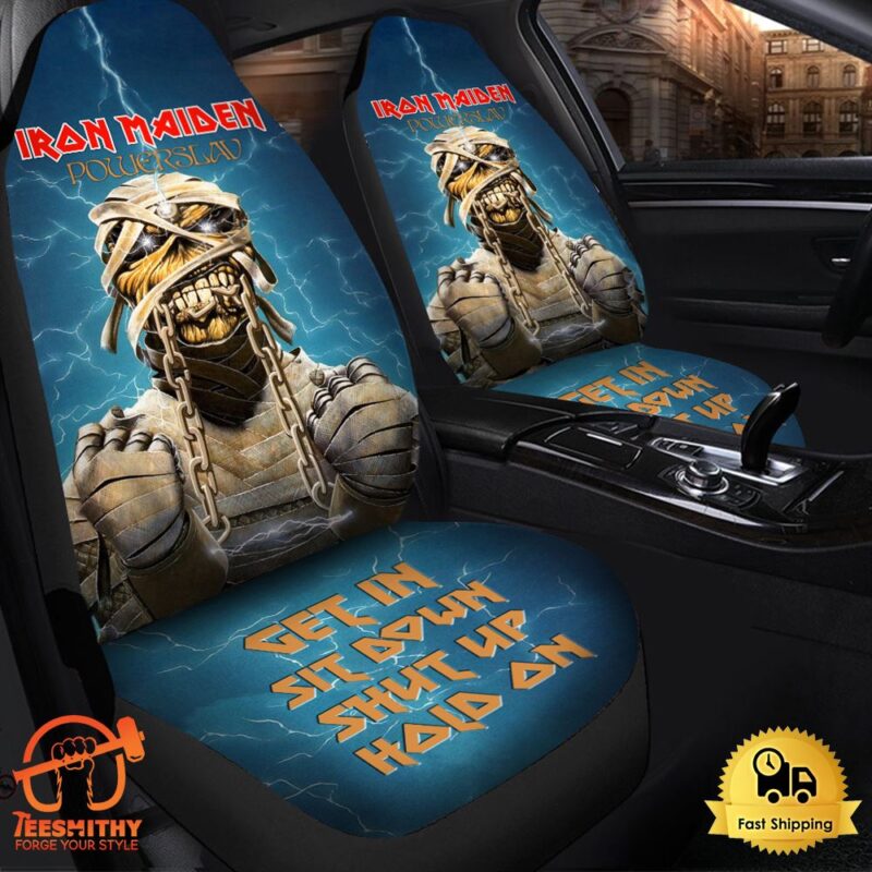 Iron Maiden Power Slave Hold on Car Seat Covers Universal Fit