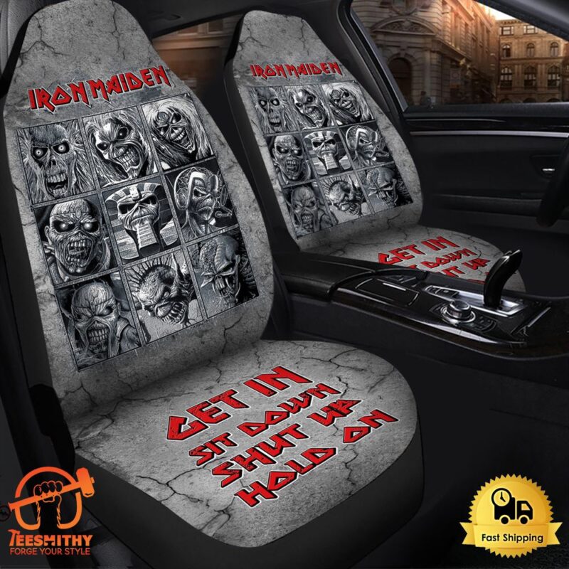 Iron Maiden The Many Faces Hold on Car Seat Covers Universal Fit