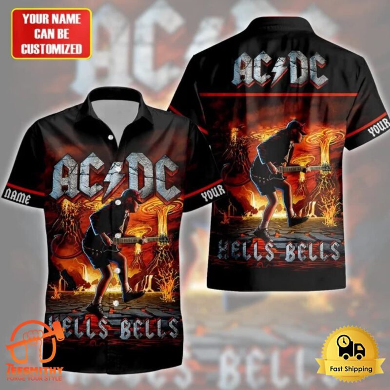 Personalized ACDC Hells Bells Tropical Hawaii Shirt