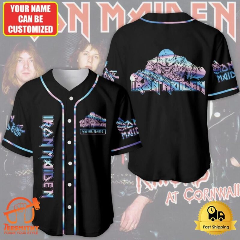 Personalized Iron Maiden Neon Baseball Jersey Shirt 3D