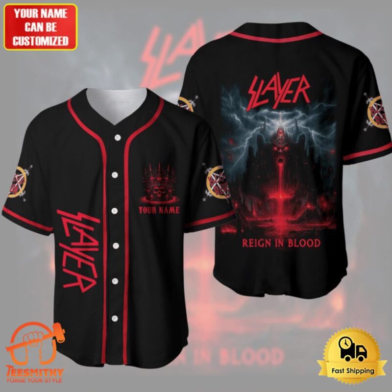 Personalized Iron Maiden Reign In Blood Baseball Jersey Shirt 3D
