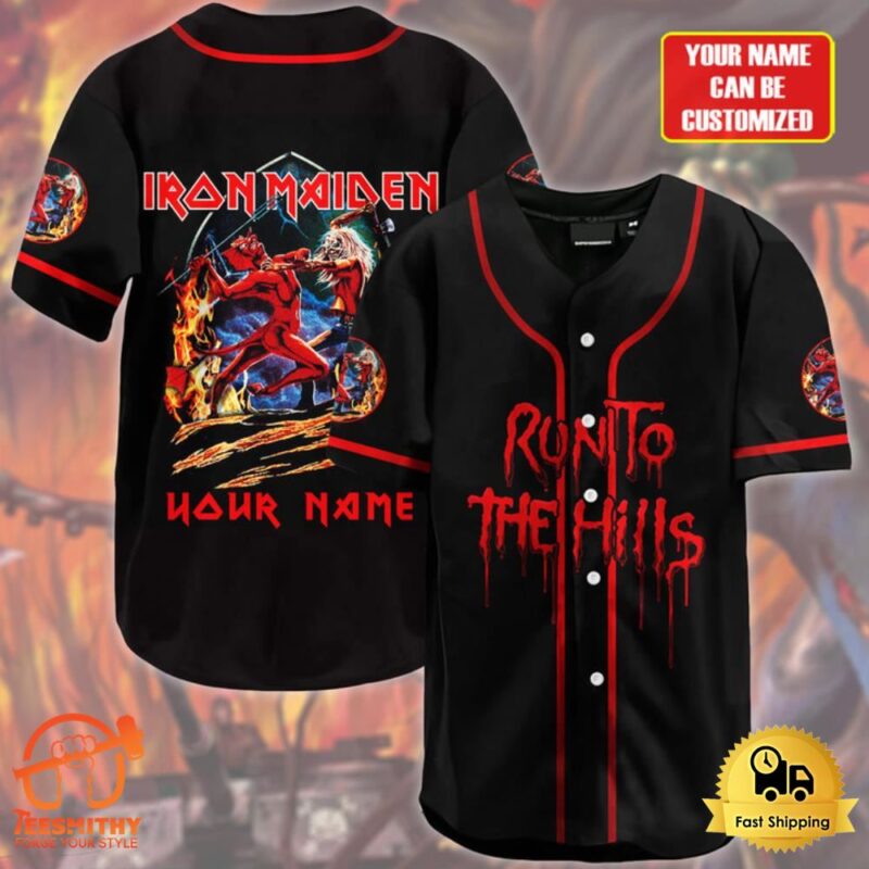 Personalized Iron Maiden Run To The Hills Baseball Jersey Shirt 3D