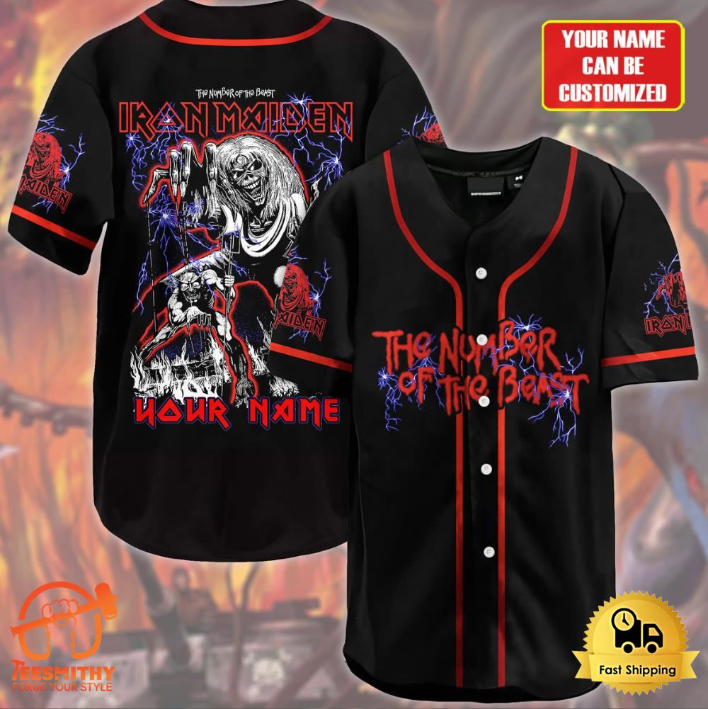 Personalized Iron Maiden The Number Of The Beast Baseball Jersey Shirt 3D