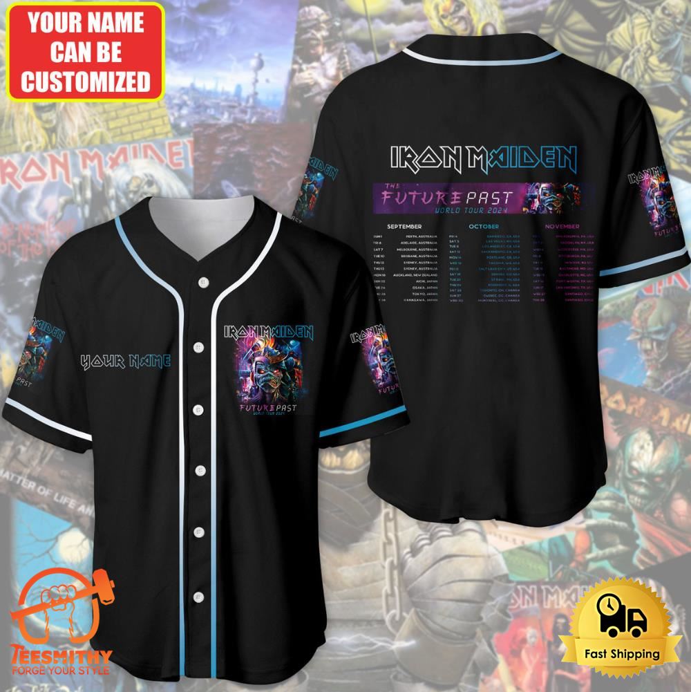 Personalized Iron Maiden Tour 2024 Baseball Jersey Shirt 3D