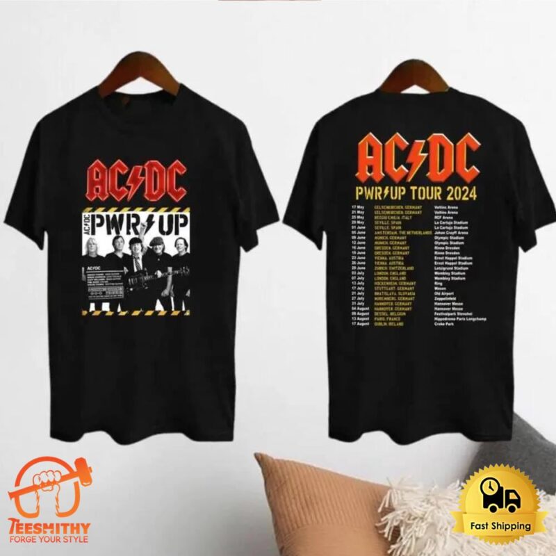 Rock Band ACDC Tour 2024 Shirt, ACDC Pwr Up World Tour 2024 Shirt