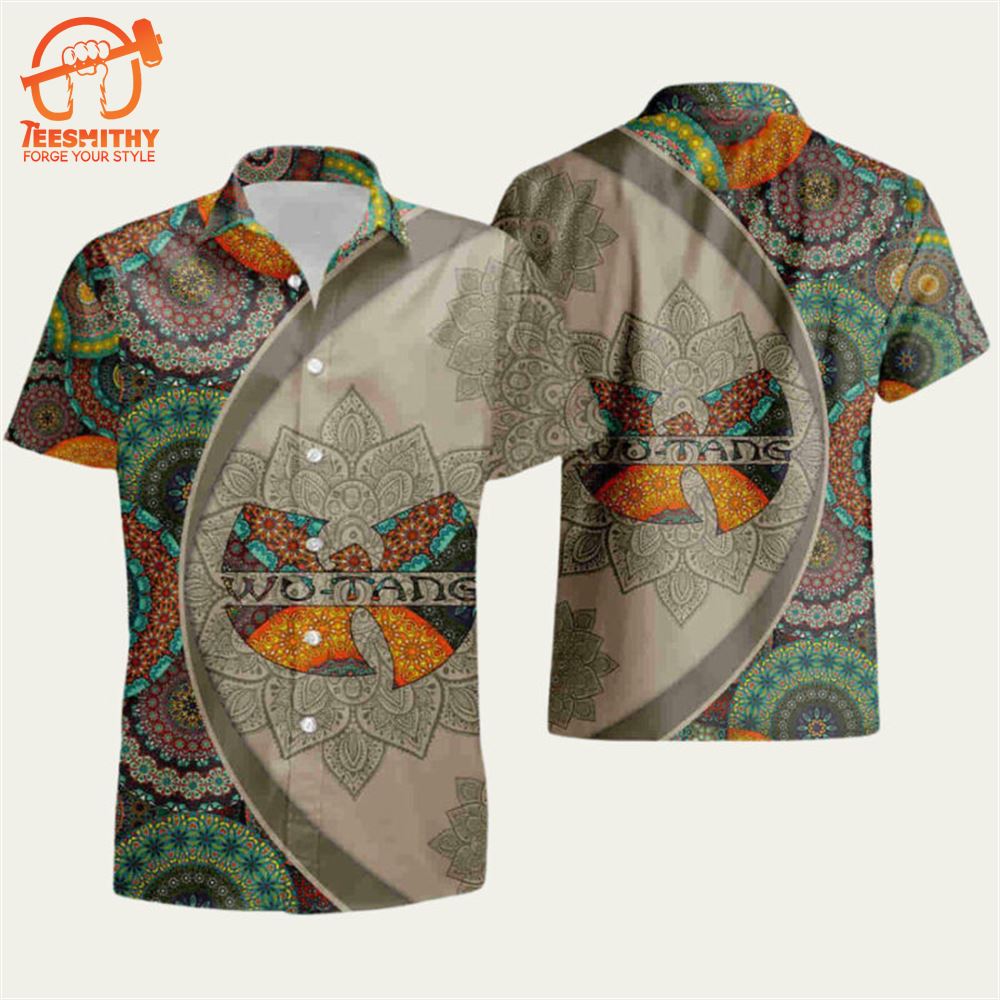 Wu Tang Clan Logo Mandala Pattern Hawaiian Shirt