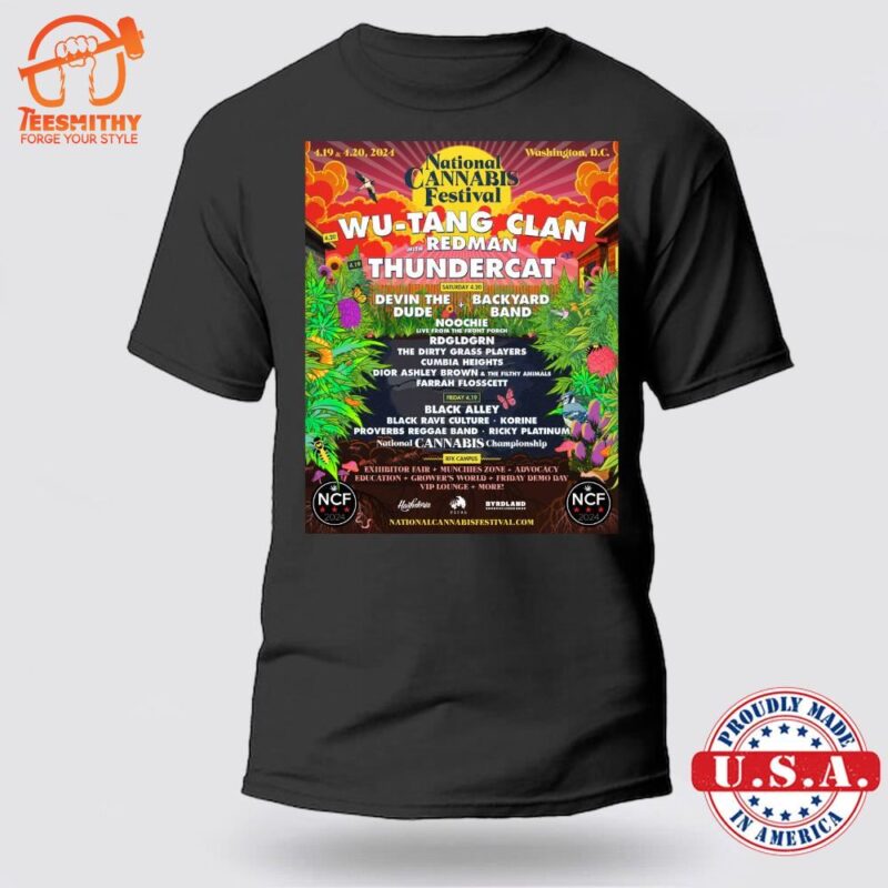 Wu-Tang Clan With Redman & Thundercat Headline NCF 2024 Black T-shirt Unisex