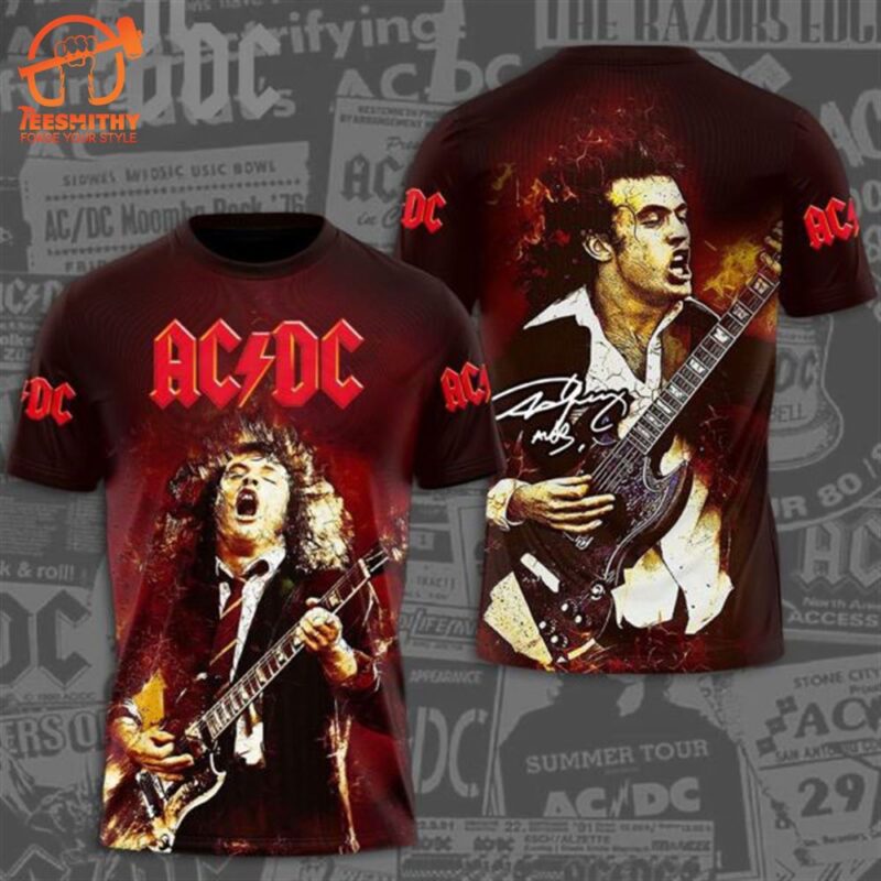 AC DC Angus Young Signature 3D T-Shirt