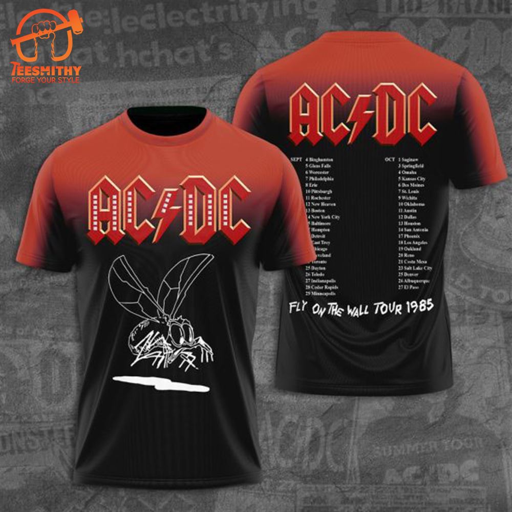 AC DC Fly On The Wall Tour 1985 3D T-Shirt