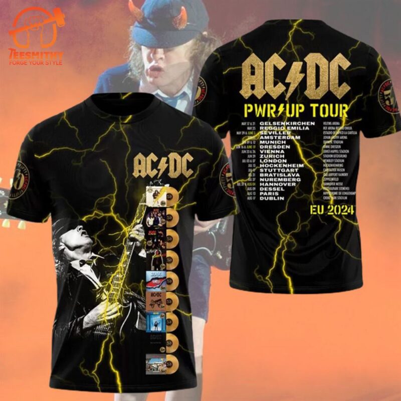 AC DC PWR UP Tour EU 2024 3D T-Shirt