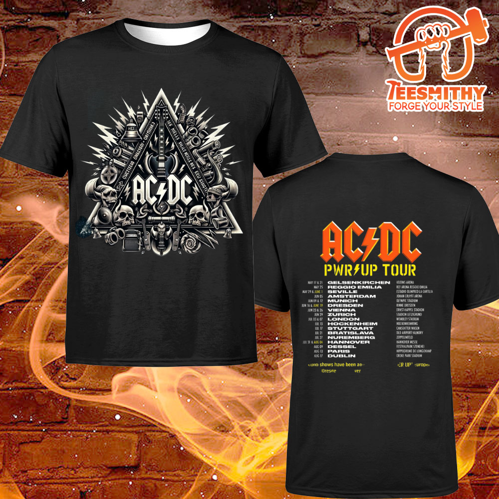 ACDC Pwr Up 2024 Skull European Tour Dates Unisex T-shirt