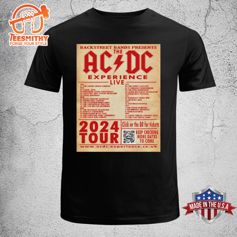 ACDC Pwr up World Tour 2024 Black T-shirt Tee