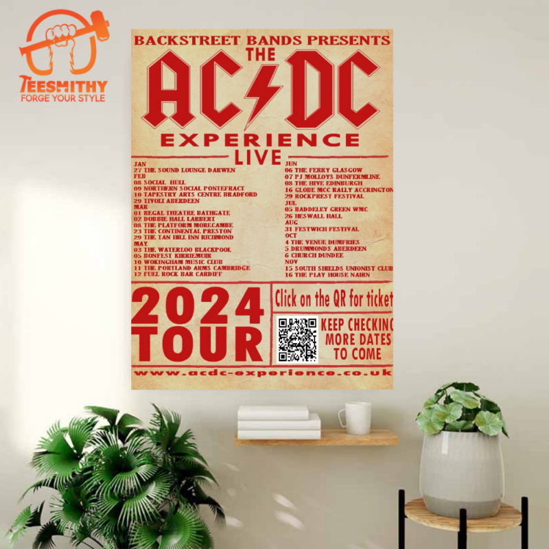 ACDC Pwr up World Tour 2024 Poster Canvas