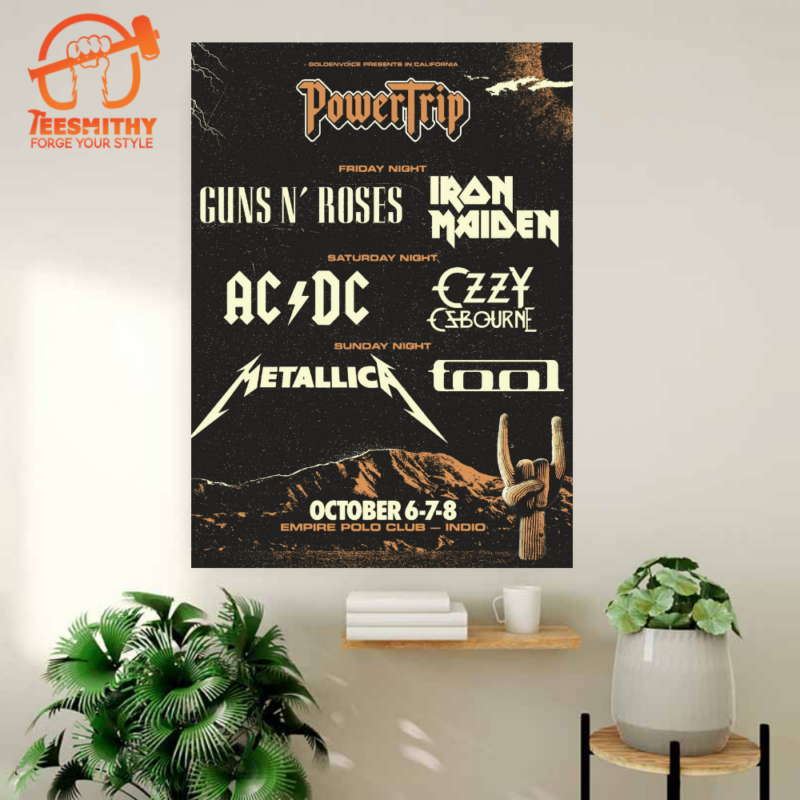 ACDC Tour 2024 To Headline Day 2 Of Power Trip Poster Canvas