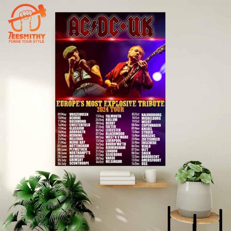 ACDC UK Tour 2024 Dates Poster Canvas