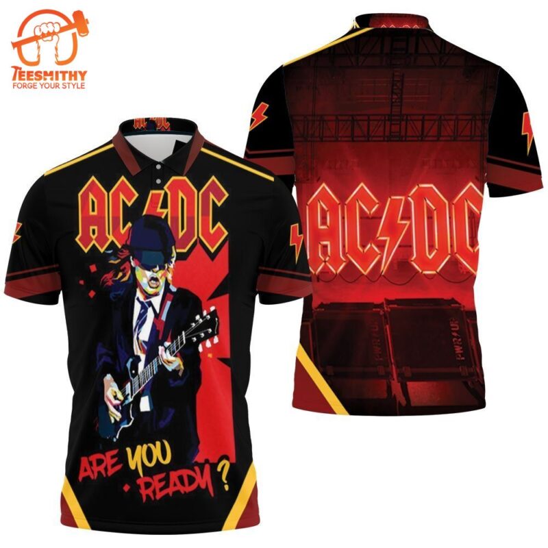 Acdc Angus Young Are You Ready Popart Polo Shirt