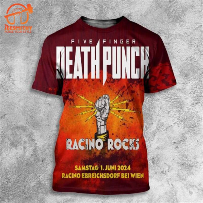 Five Finger Death Punch Coming To Racino Rocks In Austria With Metallica On June 1st 2024 3D Shirt