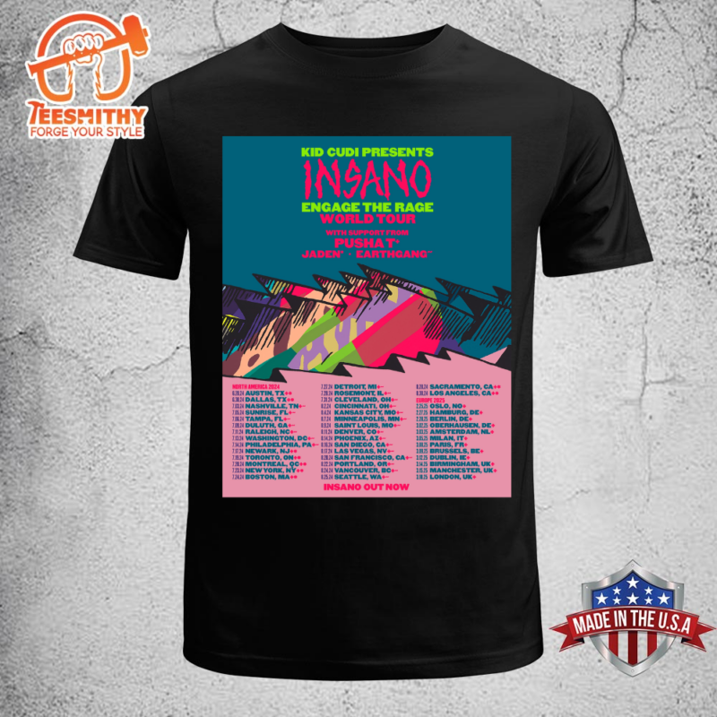 Kid Cudi Insano Engage The Rage Tour 2024-25 Unisex T-shirt