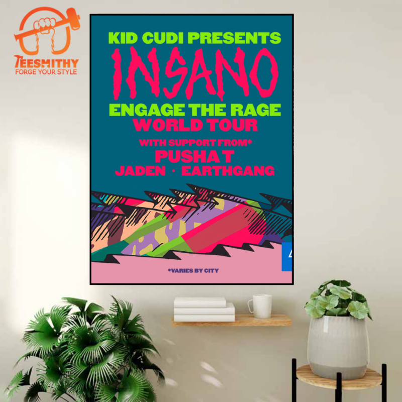 Kid Cudi Insano World Tour 2024 Poster Canvas