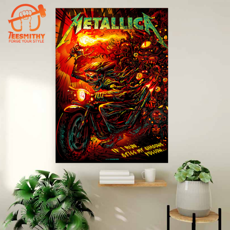 Metallica 72 Season Poster Series If I Run Still My Shadows Follow Poster Canvas