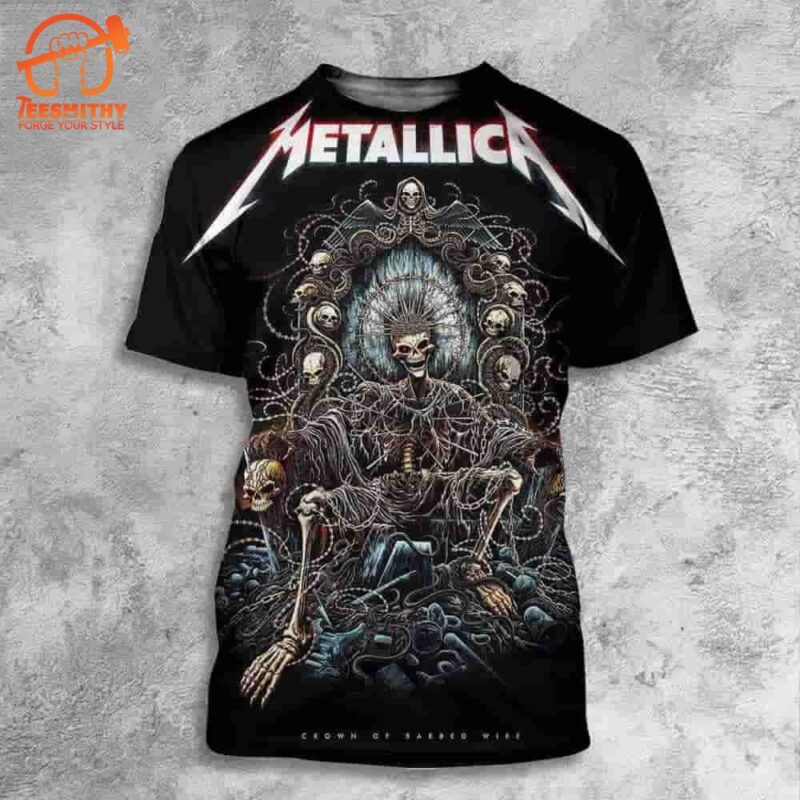 Metallica Crown Of Barbed Wire Milestang 3D T-shirt