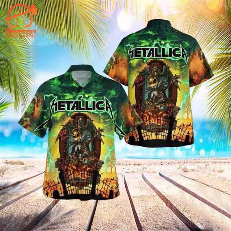 Metallica Jack Skellington Metallica Tour 2024 Hawaiian Shirt