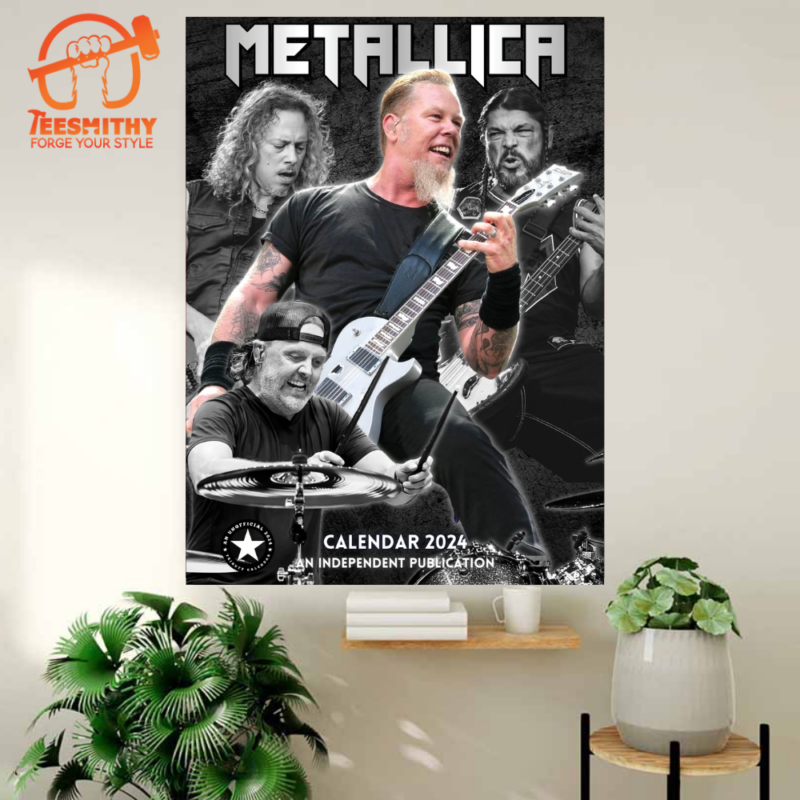 Metallica Large Wall Calendar Tour 2024 Poster Canvas