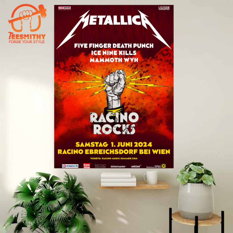 Metallica Racino Rocks At Magna Racino Vienna Austria June 1 Tour 2024 Canvas Poster