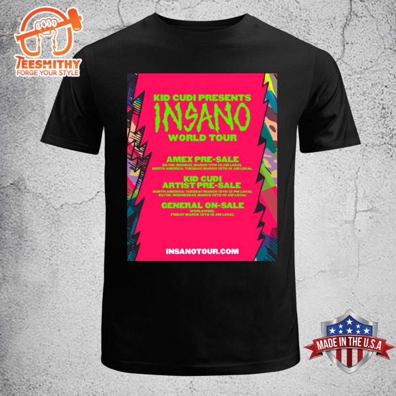 Official Kid Cudi North America Tour 2024 T-shirt Black