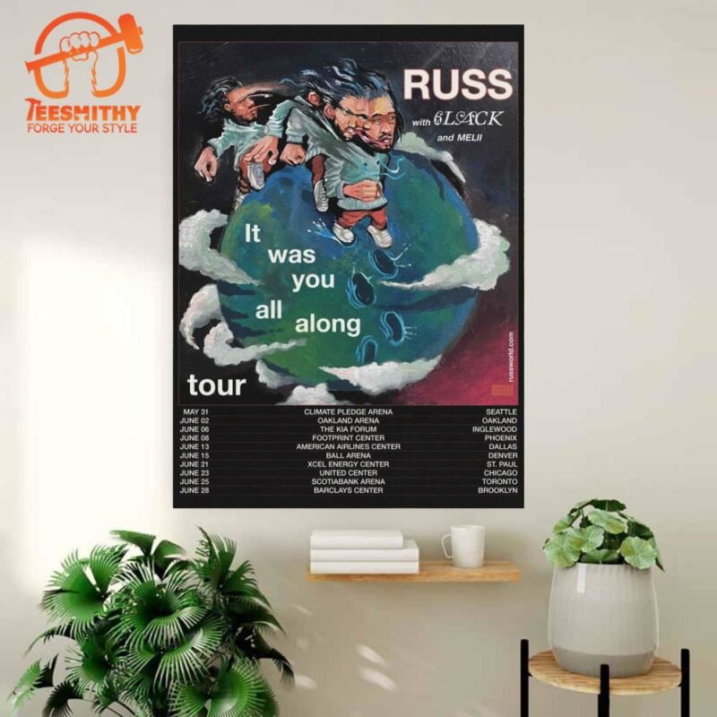 Russ It Was You All Along North American Tour Dates Poster Canvas