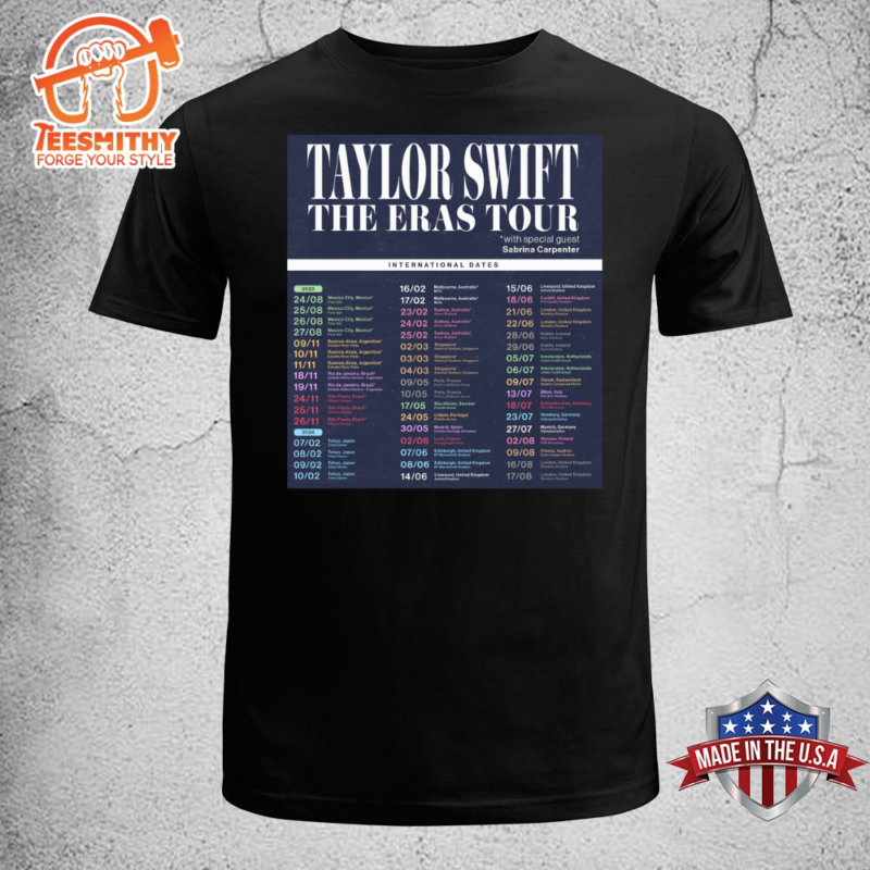 Taylor Swift The Eras Tour 2024 International Dates T-shirt