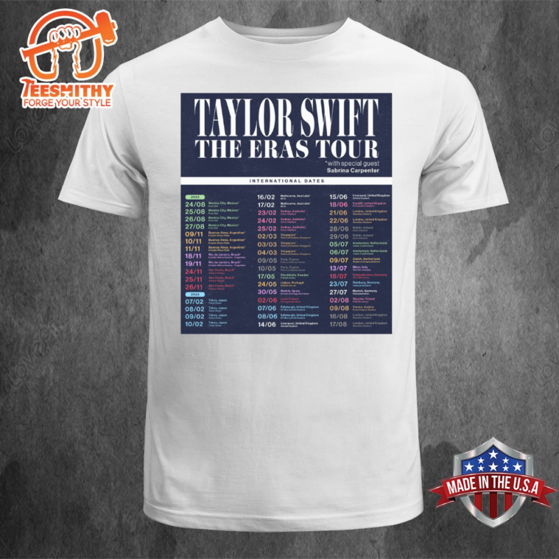 Taylor Swift The Eras Tour 2024 International Dates T-shirt Unisex