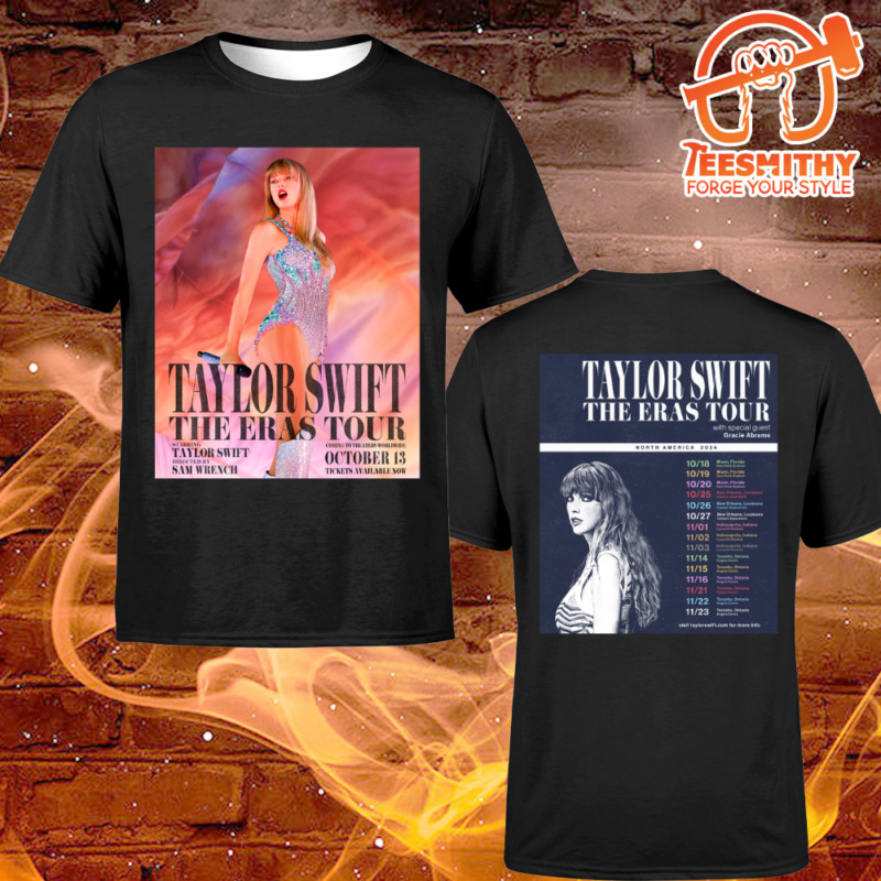 Taylor Swift The Eras Tour North America 2024 Dates T-shirt
