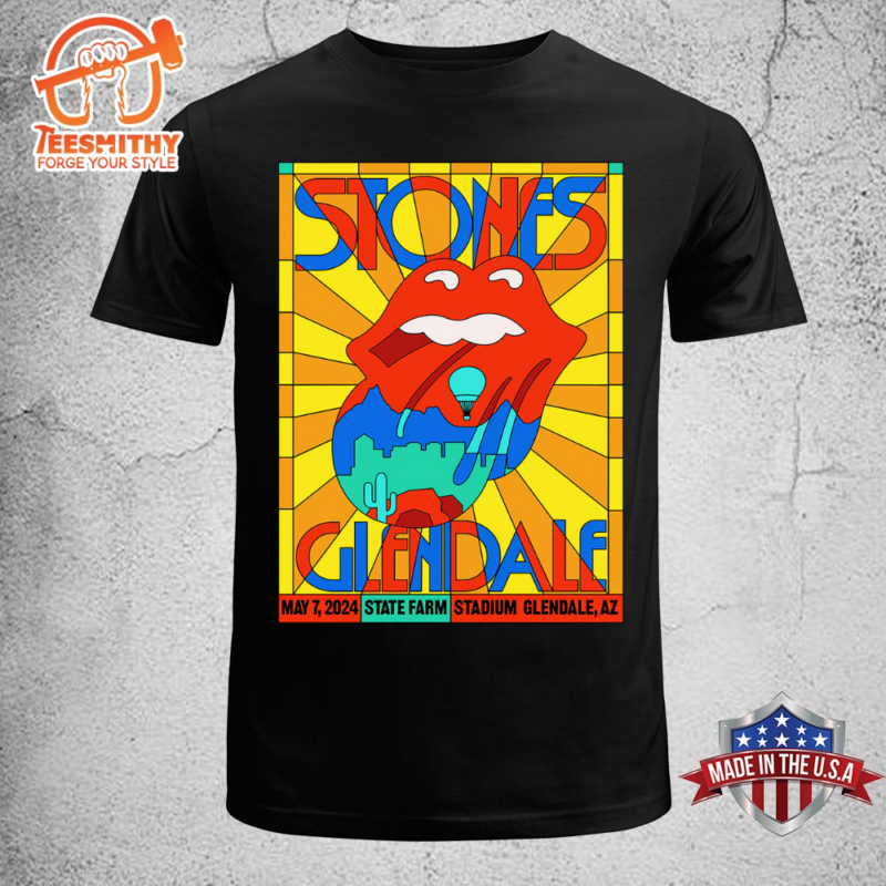 The Rolling Stones Tour Glendale, AZ 2024 Lithograph Unisex T-shirt