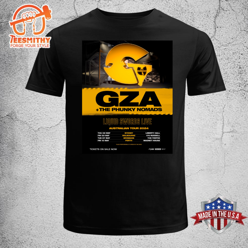 Wu-Tang Tour 2024 GZA The Phunky Nomads Australian Tour 2024 T-shirt Black