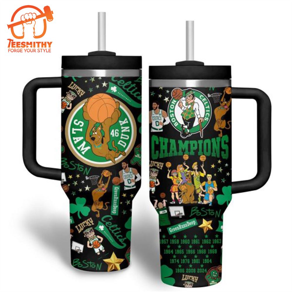 2024 NBA Champions Boston Celtics Tumbler With Handle And Straw