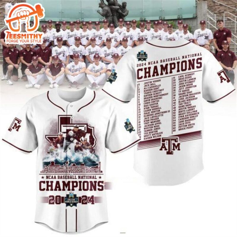 2024 NCAA Baseball National Champions Texas A&M Baseball Jersey Shirt