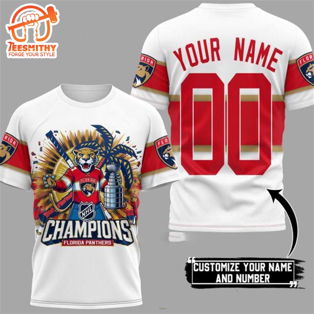 2024 NHL Champions Florida Panthers Custom 3D T-Shirt